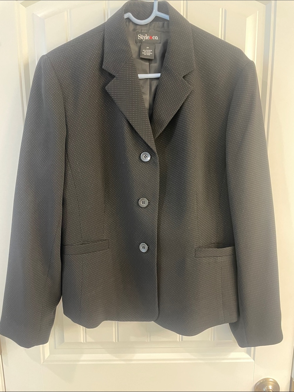 Style & Co. Women's Gray Tailored Button-Front Blazer